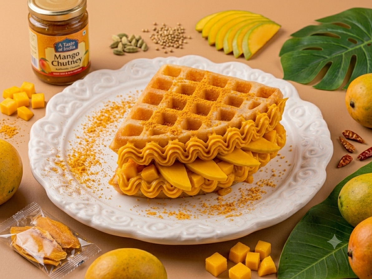 Mango waffle